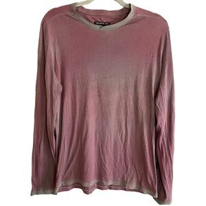 John Varvatos U.S.A. Long Sleeve T-Shirt Acid Wash Burgundy Size M